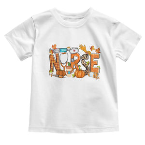 Thanksgiving Fall Nurse Baby Shirt One Thankful Nurse Life Autumn Pumpkin Season TS02 White Print Your Wear