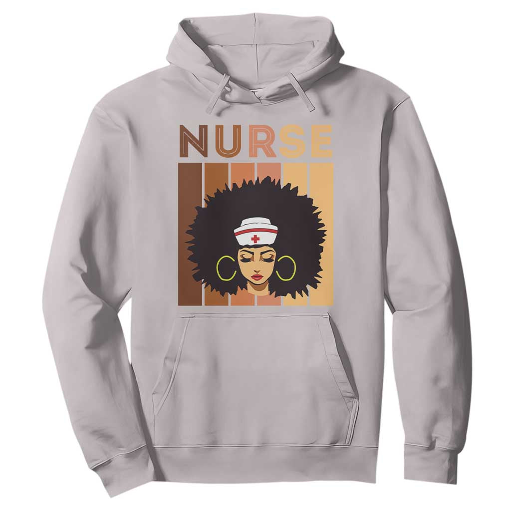 Black Nurse Hoodie Nurse Black Woman Magic Afro Melanin Queen Black History TS02 Ice Gray Printyourwear