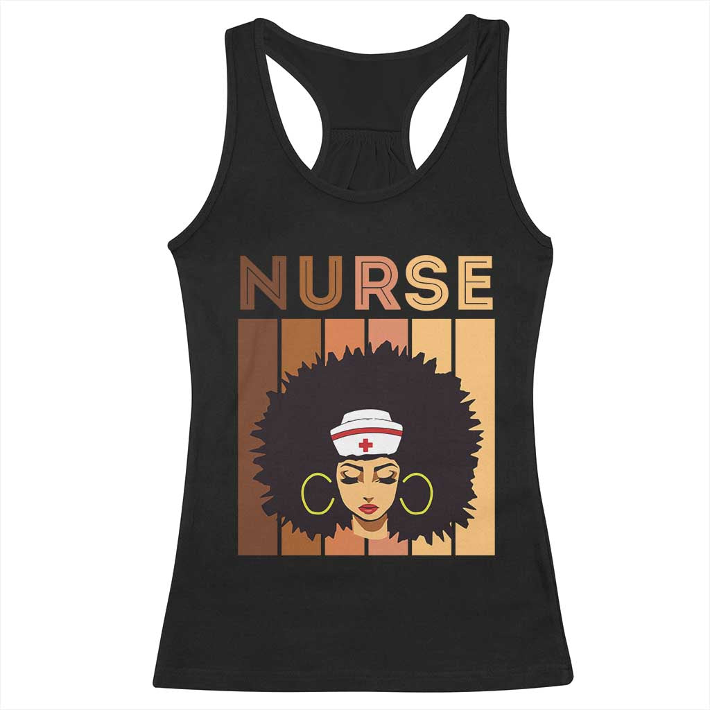 Black Nurse Racerback Tank Top Magic Afro Melanin RN Woman TS02 Black Print Your Wear