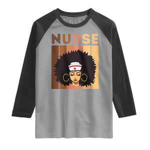 Black Nurse Raglan Shirt Magic Afro Melanin RN Woman TS02 Sport Gray Black Print Your Wear