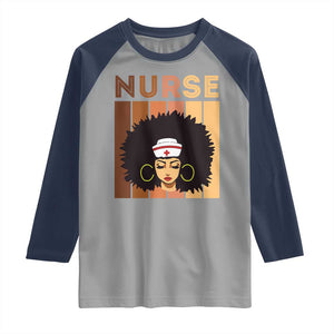 Black Nurse Raglan Shirt Magic Afro Melanin RN Woman TS02 Sport Gray Navy Print Your Wear