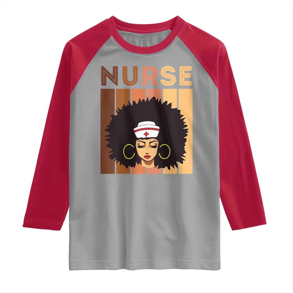 Black Nurse Raglan Shirt Magic Afro Melanin RN Woman TS02 Sport Gray Red Print Your Wear