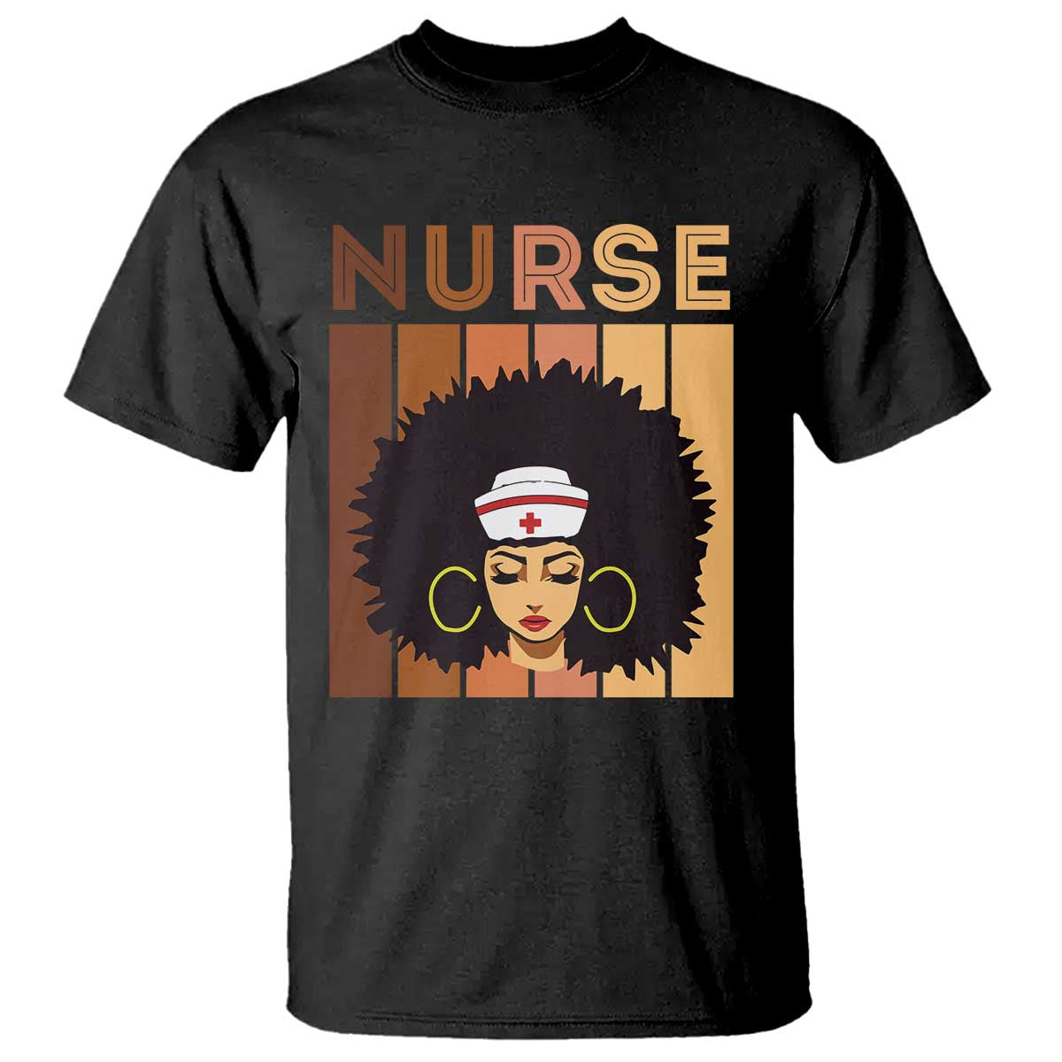 Black Nurse T Shirt Magic Afro Melanin RN Woman TS02 Black Print Your Wear
