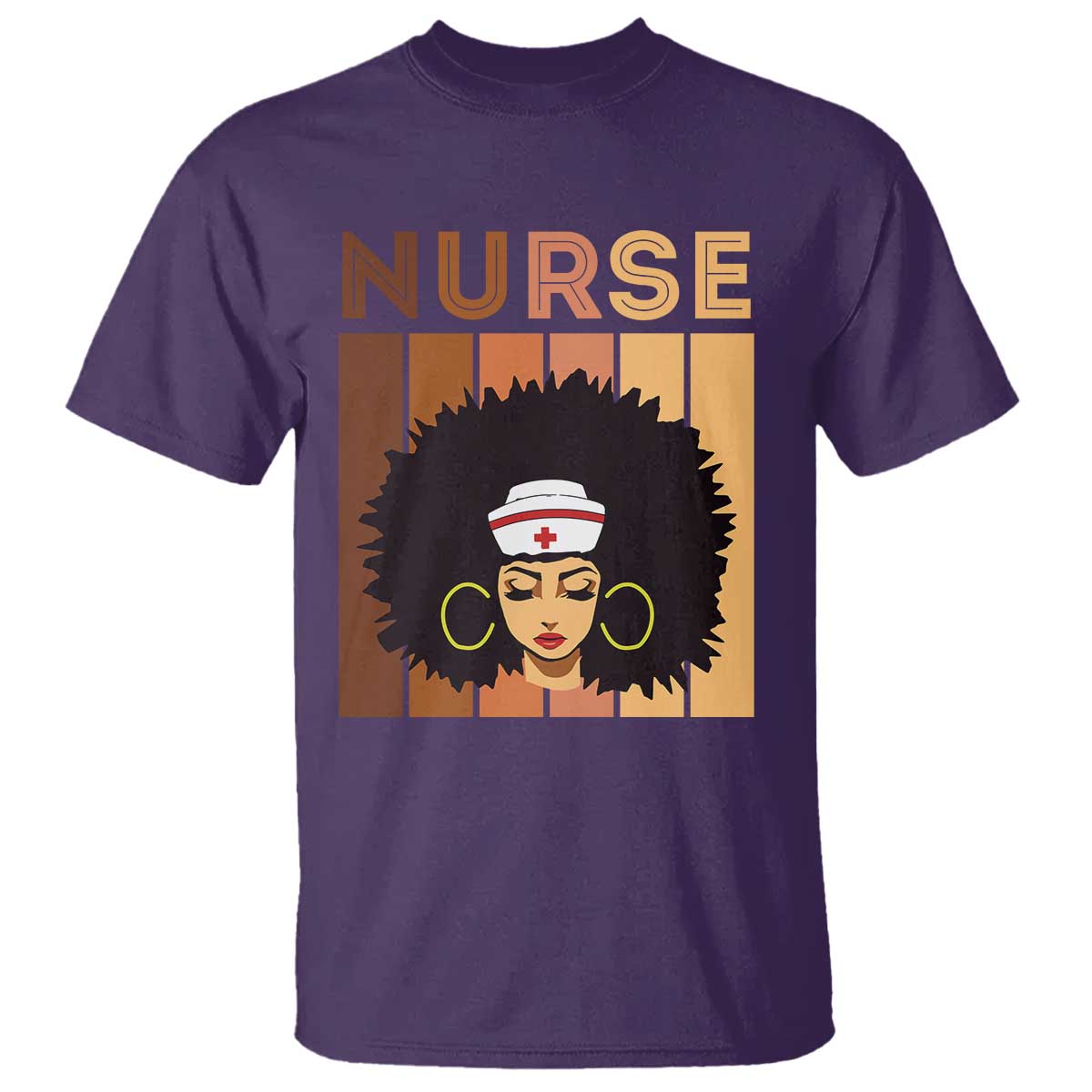 Black Nurse T Shirt Magic Afro Melanin RN Woman TS02 Purple Print Your Wear