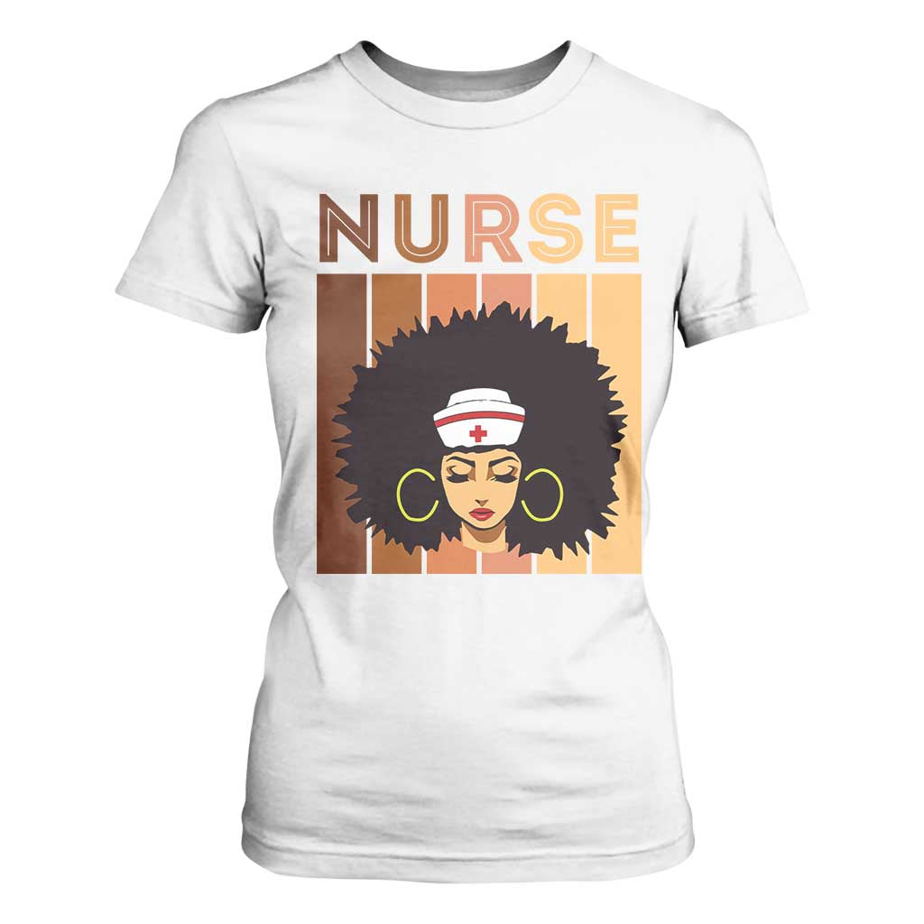Black Nurse T Shirt For Women Nurse Black Woman Magic Afro Melanin Queen Black History TS02 White Printyourwear