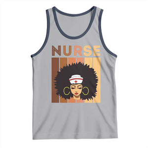 Black Nurse Tank Top Magic Afro Melanin RN Woman TS02 Athletic Heather Navy Print Your Wear