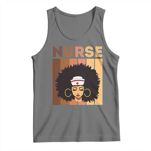 Black Nurse Tank Top Magic Afro Melanin RN Woman TS02 Black Heather Print Your Wear