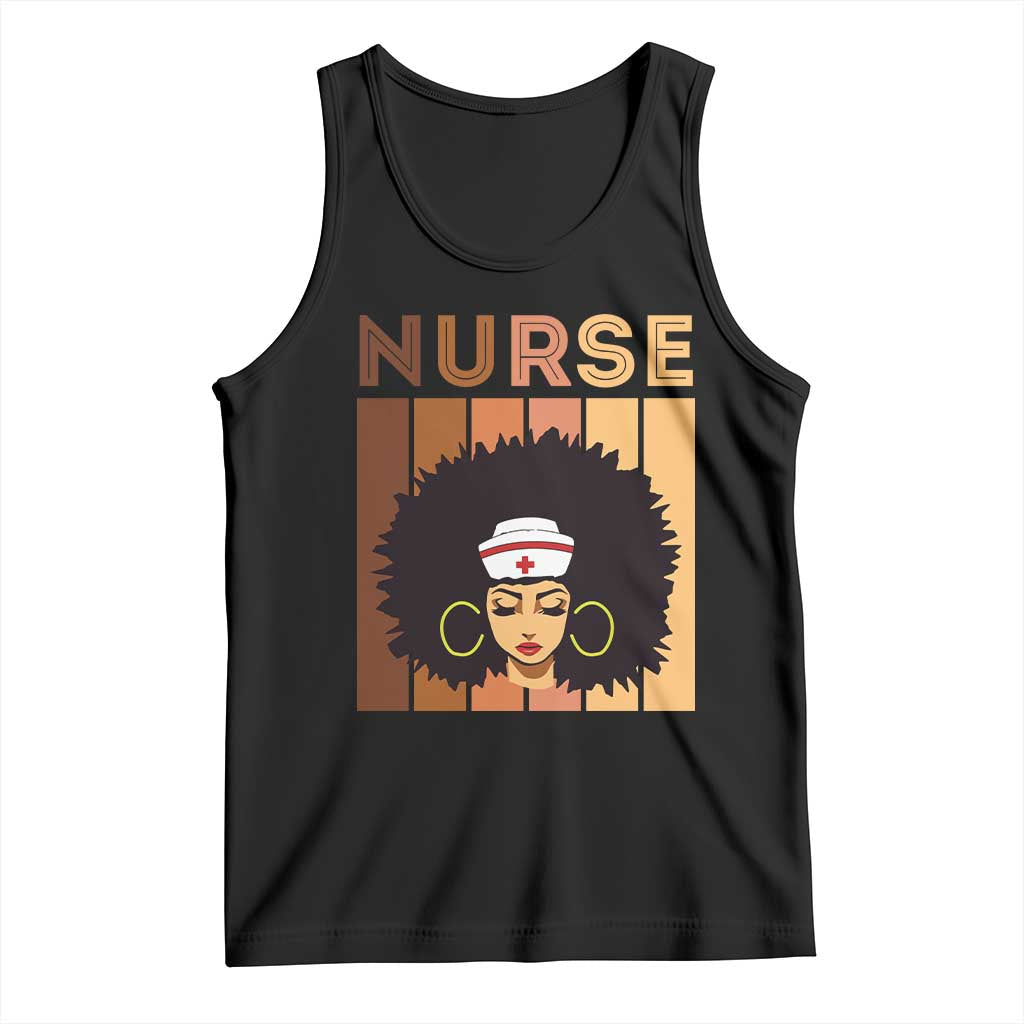 Black Nurse Tank Top Magic Afro Melanin RN Woman TS02 Black Print Your Wear