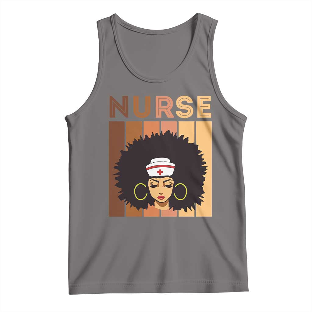 Black Nurse Tank Top Magic Afro Melanin RN Woman TS02 Deep Heather Print Your Wear