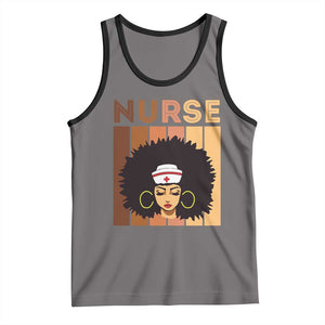 Black Nurse Tank Top Magic Afro Melanin RN Woman TS02 Deep Heather Black Print Your Wear