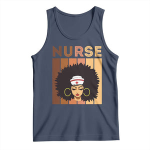 Black Nurse Tank Top Magic Afro Melanin RN Woman TS02 Navy Print Your Wear