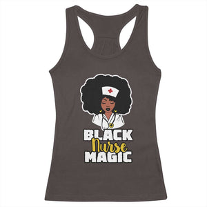 Black Nurse Magic Racerback Tank Top Afro Melanin RN Nursing Woman TS02 Dark Chocolate Print Your Wear