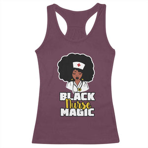 Black Nurse Magic Racerback Tank Top Afro Melanin RN Nursing Woman TS02 Maroon Print Your Wear