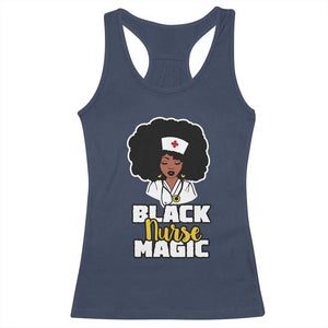 Black Nurse Magic Racerback Tank Top Afro Melanin RN Nursing Woman TS02 Navy Print Your Wear