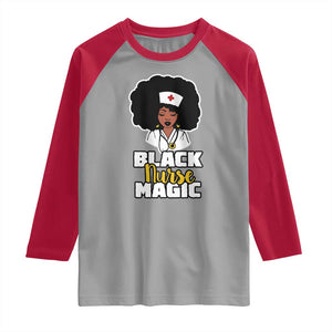 Black Nurse Magic Raglan Shirt Afro Melanin RN Nursing Woman TS02 Sport Gray Red Print Your Wear