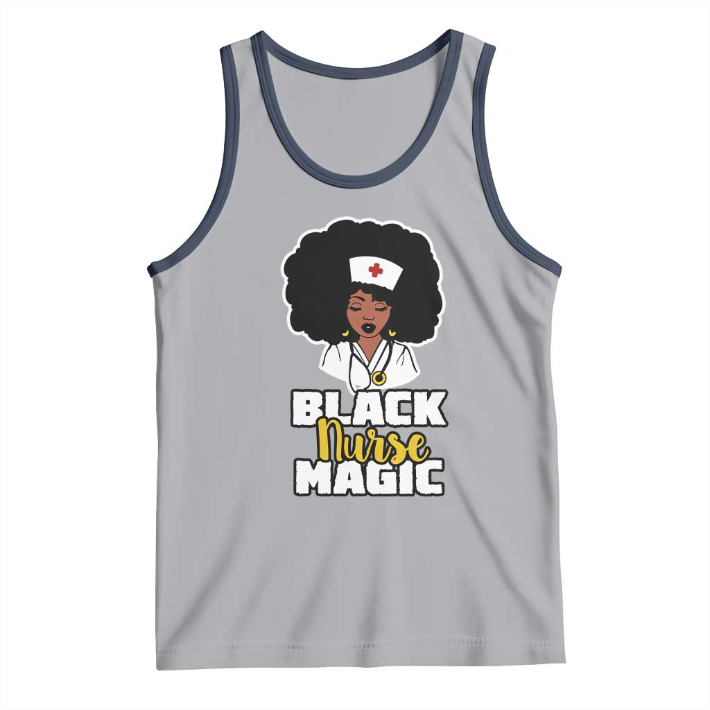 Black Nurse Magic Tank Top Afro Melanin RN Nursing Woman TS02 Athletic Heather Navy Print Your Wear