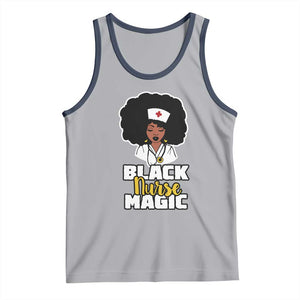 Black Nurse Magic Tank Top Afro Melanin RN Nursing Woman TS02 Athletic Heather Navy Print Your Wear