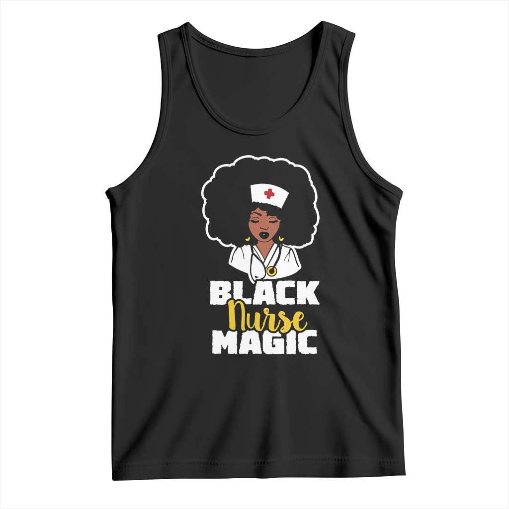 Black Nurse Magic Tank Top Afro Melanin RN Nursing Woman TS02 Black Print Your Wear