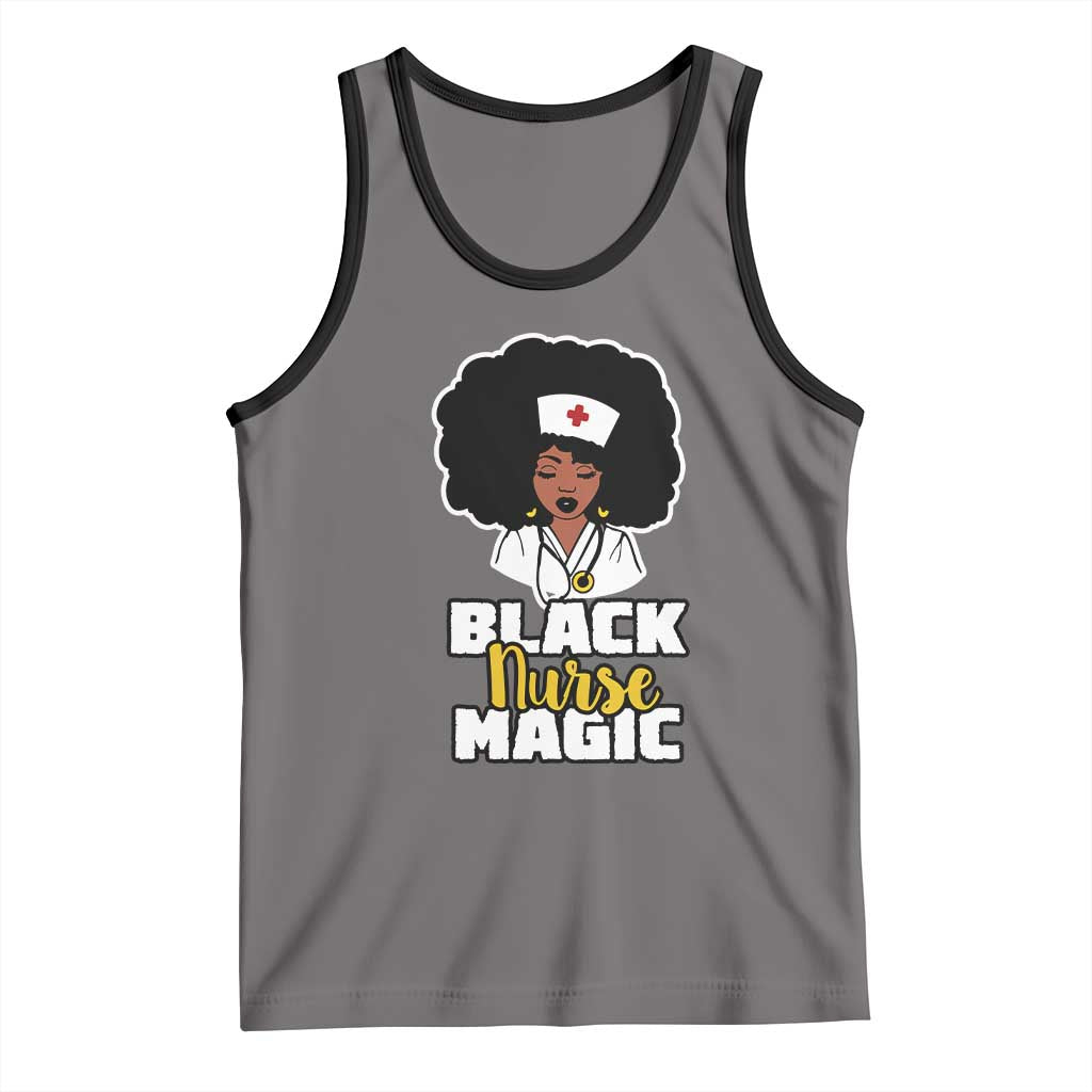 Black Nurse Magic Tank Top Afro Melanin RN Nursing Woman TS02 Deep Heather Black Print Your Wear