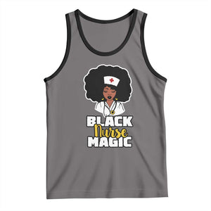 Black Nurse Magic Tank Top Afro Melanin RN Nursing Woman TS02 Deep Heather Black Print Your Wear