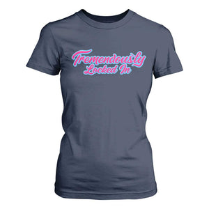 Tremendously Locked In T Shirt For Women Retro Motivational Quote TS02 Navy Print Your Wear