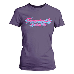 Tremendously Locked In T Shirt For Women Retro Motivational Quote TS02 Purple Print Your Wear