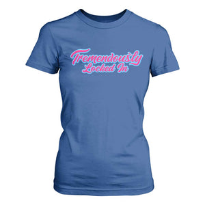 Tremendously Locked In T Shirt For Women Retro Motivational Quote TS02 Royal Blue Print Your Wear