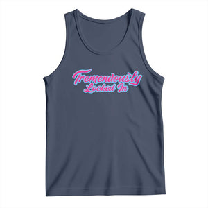 Tremendously Locked In Tank Top Retro Motivational Quote TS02 Navy Print Your Wear