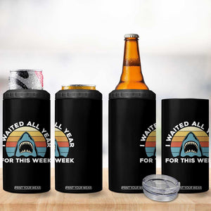 Funny Shark Lover Week Retro 4 in 1 Can Cooler Tumbler I Waited All Year For This Week Ocean Wildlife TS02 Print Your Wear