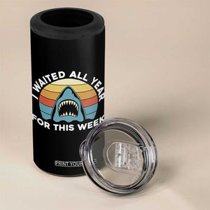 Funny Shark Lover Week Retro 4 in 1 Can Cooler Tumbler I Waited All Year For This Week Ocean Wildlife TS02 Print Your Wear