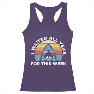 Funny Shark Lover Week Retro Racerback Tank Top I Waited All Year For This Week Ocean Wildlife TS02 Purple Print Your Wear