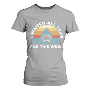 Funny Shark Lover Week Retro T Shirt For Women I Waited All Year For This Week Ocean Wildlife TS02 Sport Gray Print Your Wear
