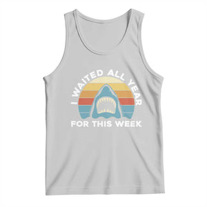 Funny Shark Lover Week Retro Tank Top I Waited All Year For This Week Ocean Wildlife TS02 Ash Print Your Wear