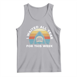 Funny Shark Lover Week Retro Tank Top I Waited All Year For This Week Ocean Wildlife TS02 Athletic Heather Print Your Wear