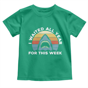Funny Shark Lover Week Retro Toddler T Shirt I Waited All Year For This Week Ocean Wildlife TS02 Irish Green Print Your Wear