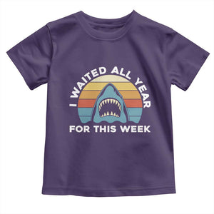 Funny Shark Lover Week Retro Toddler T Shirt I Waited All Year For This Week Ocean Wildlife TS02 Purple Print Your Wear
