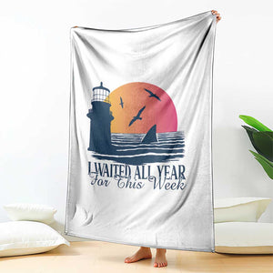 Funny Shark Lover Week Throw Blanket I Waited All Year For This Week TS02 Print Your Wear