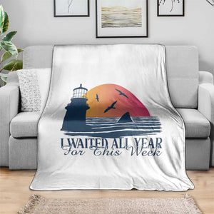 Funny Shark Lover Week Throw Blanket I Waited All Year For This Week TS02 Print Your Wear