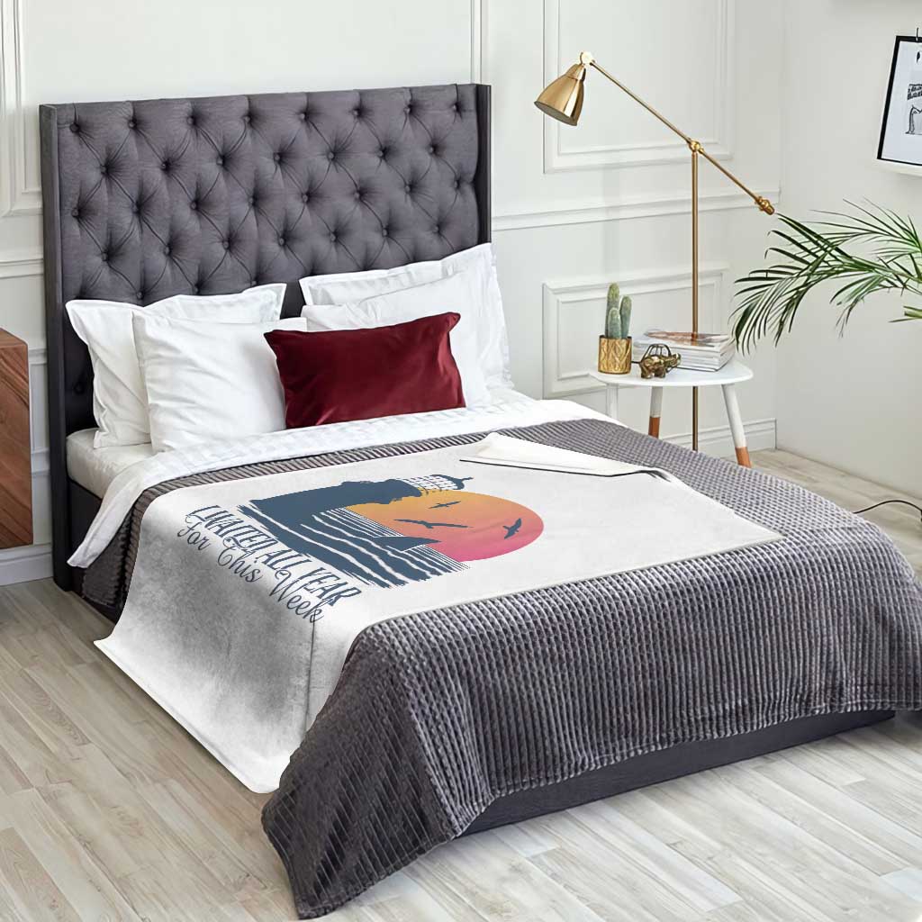 Funny Shark Lover Week Throw Blanket I Waited All Year For This Week TS02 Print Your Wear
