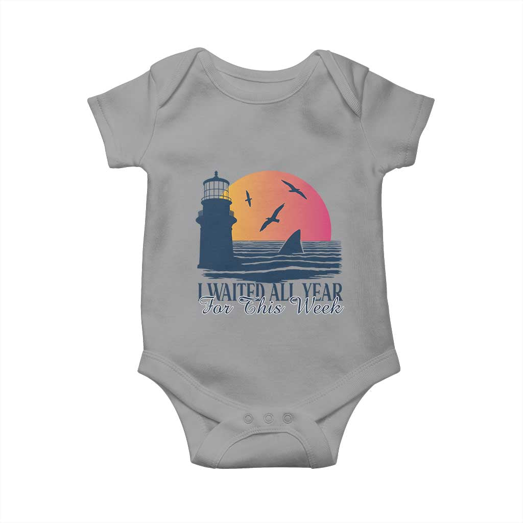 Funny Shark Lover Week Baby Onesie I Waited All Year For This Week TS02 Sport Gray Print Your Wear