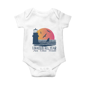 Funny Shark Lover Week Baby Onesie I Waited All Year For This Week TS02 White Print Your Wear