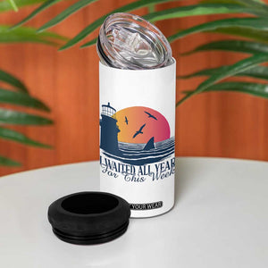 Funny Shark Lover Week 4 in 1 Can Cooler Tumbler I Waited All Year For This Week TS02 Print Your Wear