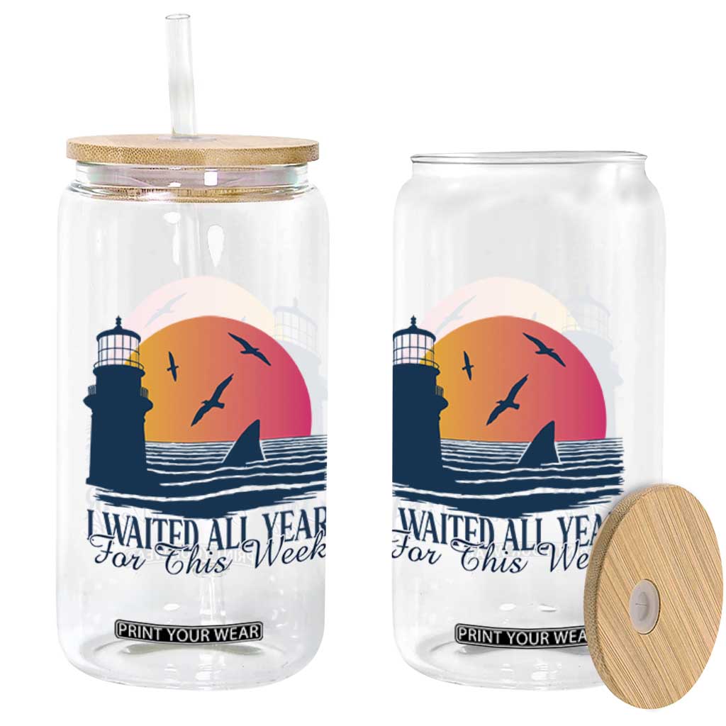 Funny Shark Lover Week Glass Can I Waited All Year For This Week TS02 Print Your Wear