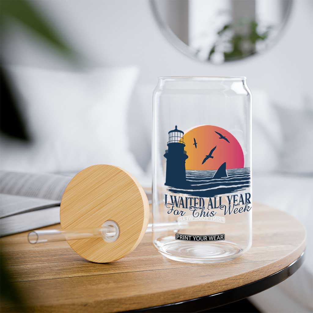 Funny Shark Lover Week Glass Can I Waited All Year For This Week TS02 Print Your Wear