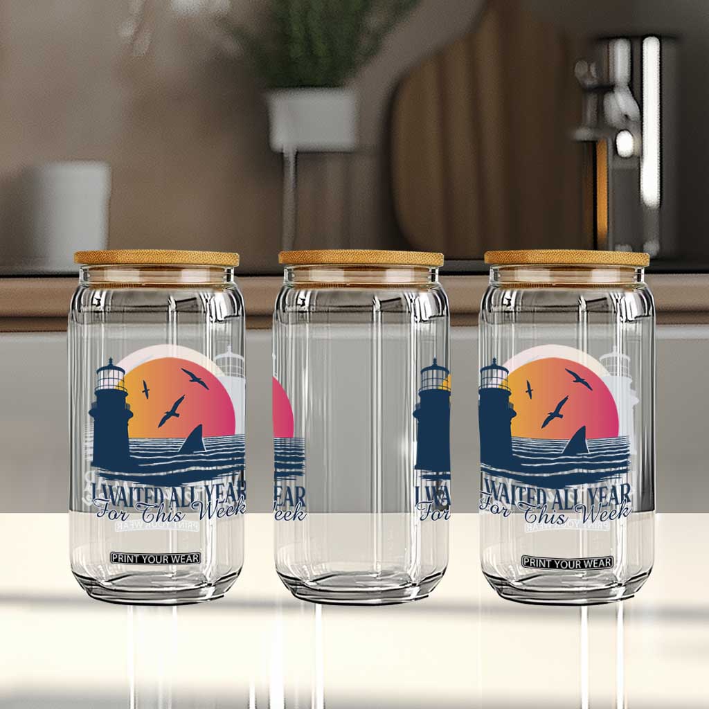Funny Shark Lover Week Glass Can I Waited All Year For This Week TS02 Print Your Wear