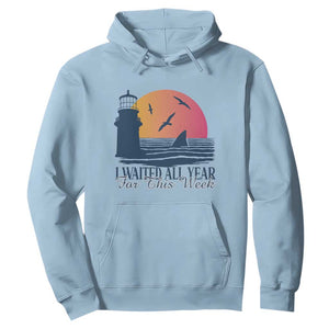 Funny Shark Lover Week Hoodie I Waited All Year For This Week TS02 Light Blue Print Your Wear