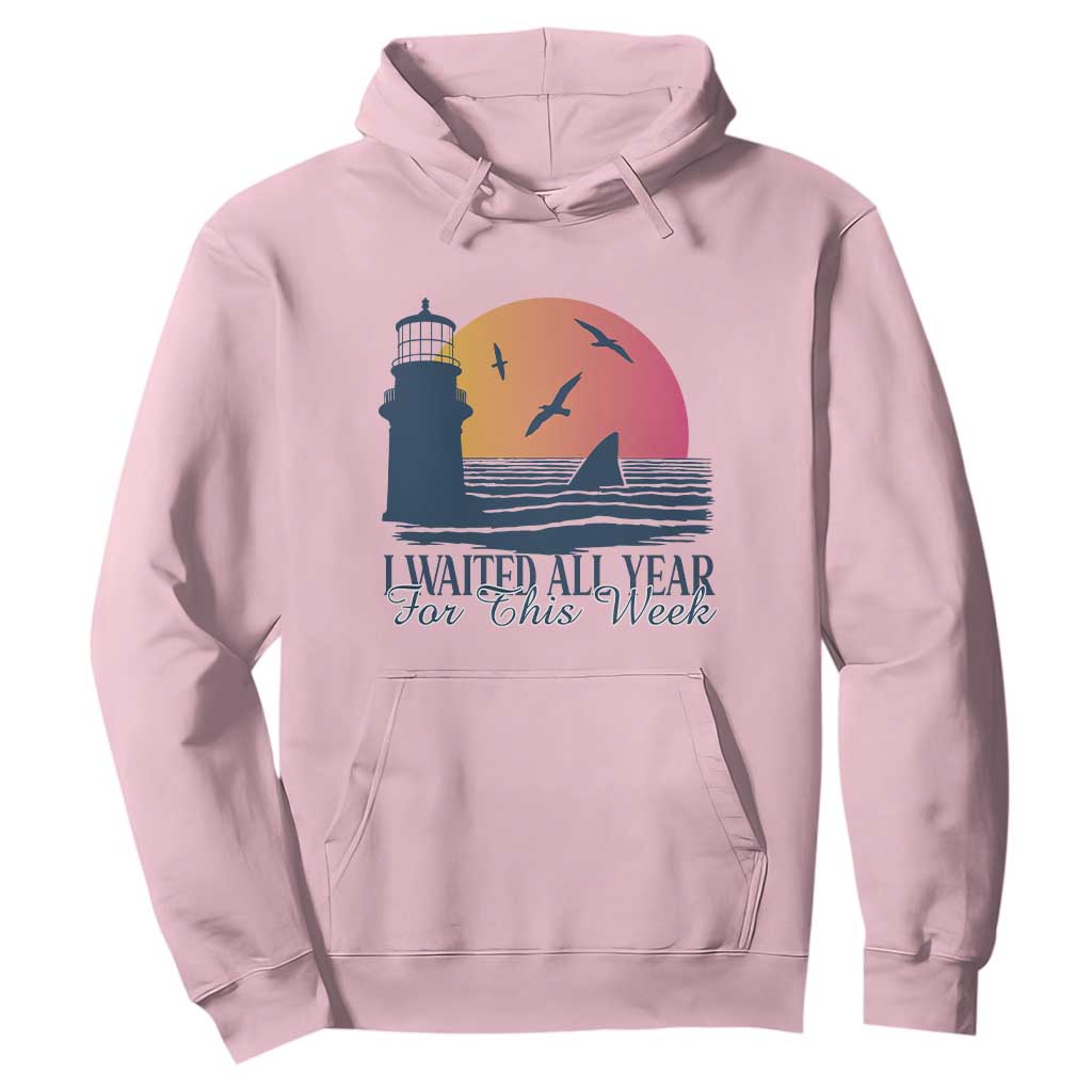 Funny Shark Lover Week Hoodie I Waited All Year For This Week TS02 Light Pink Print Your Wear