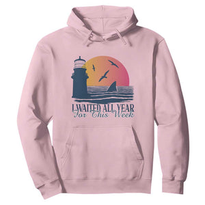 Funny Shark Lover Week Hoodie I Waited All Year For This Week TS02 Light Pink Print Your Wear