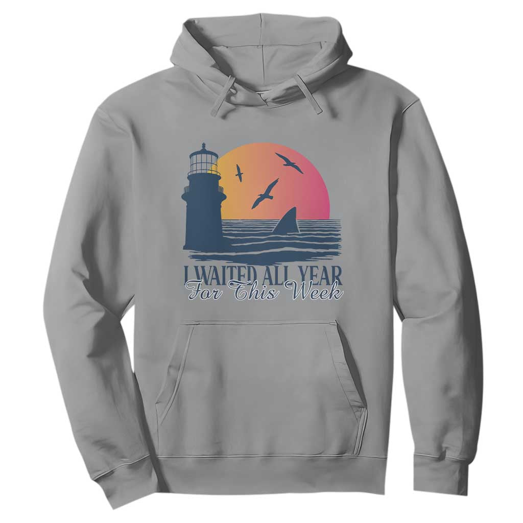 Funny Shark Lover Week Hoodie I Waited All Year For This Week TS02 Sport Gray Print Your Wear