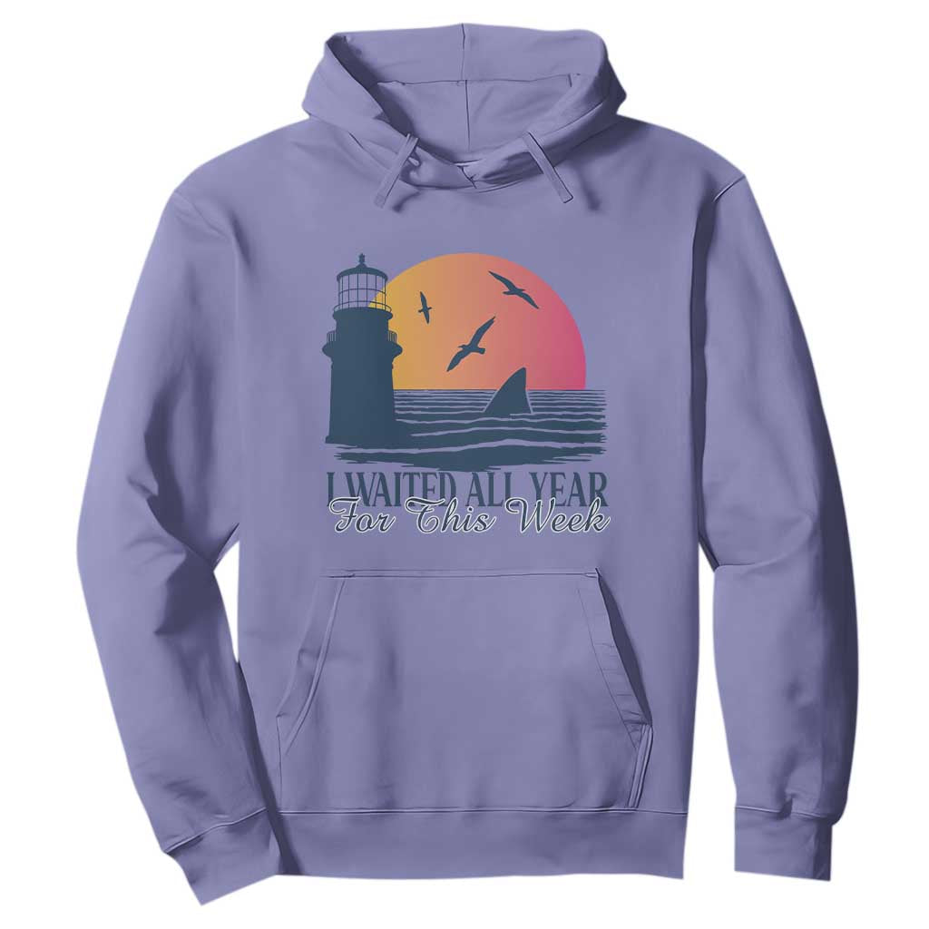 Funny Shark Lover Week Hoodie I Waited All Year For This Week TS02 Violet Print Your Wear